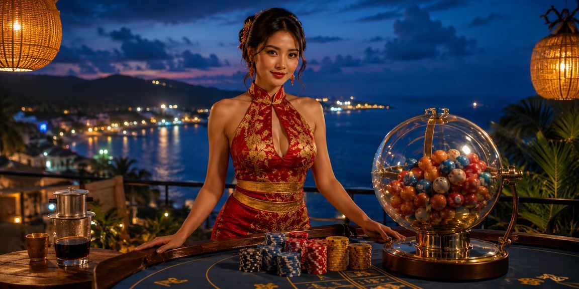 Người chơi xổ số và uống cà phê tại Phú Quốc trong không khí vui tươi