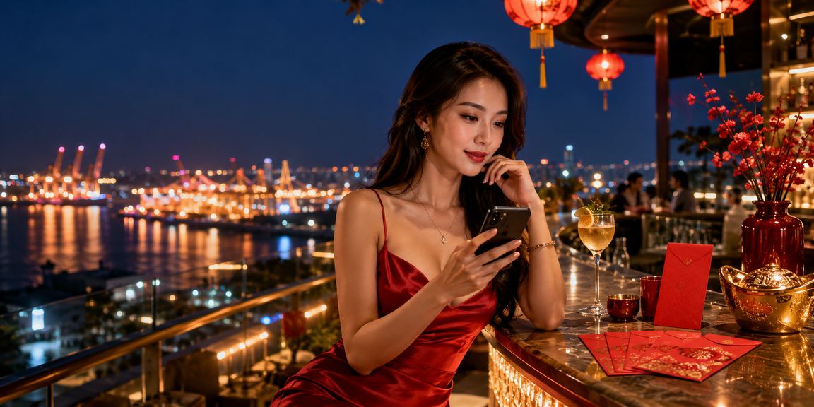 Phong bì đỏ may mắn và đèn lồng lễ hội ven biển Vũng Tàu